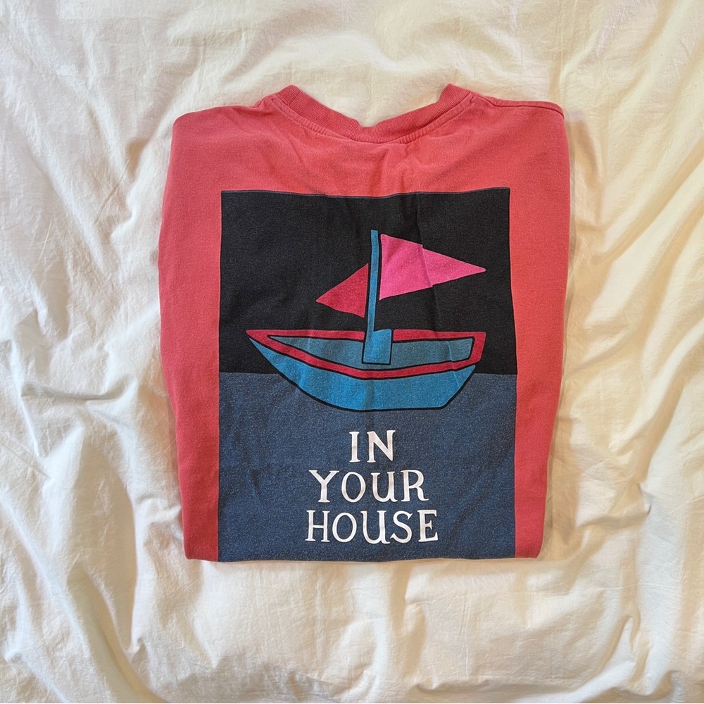 By Parra Paper Boat House T-Shirt in Mineral Red